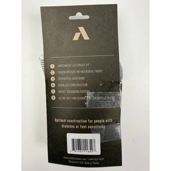 ANODYNE Premium Pure Seamless Socks XL Crew Length‎ Men 13-16 Women 13.5 White - Picture 5 of 5